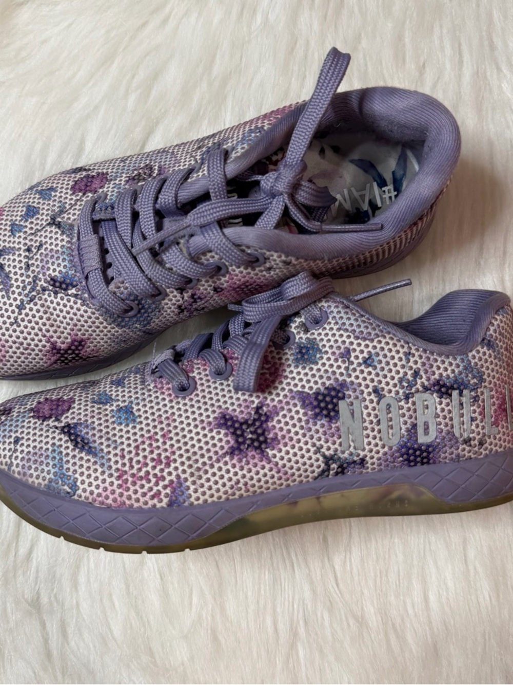 NOBULL Watercolor Floral Trainer Sneakers Purple - Picture 2 of 9